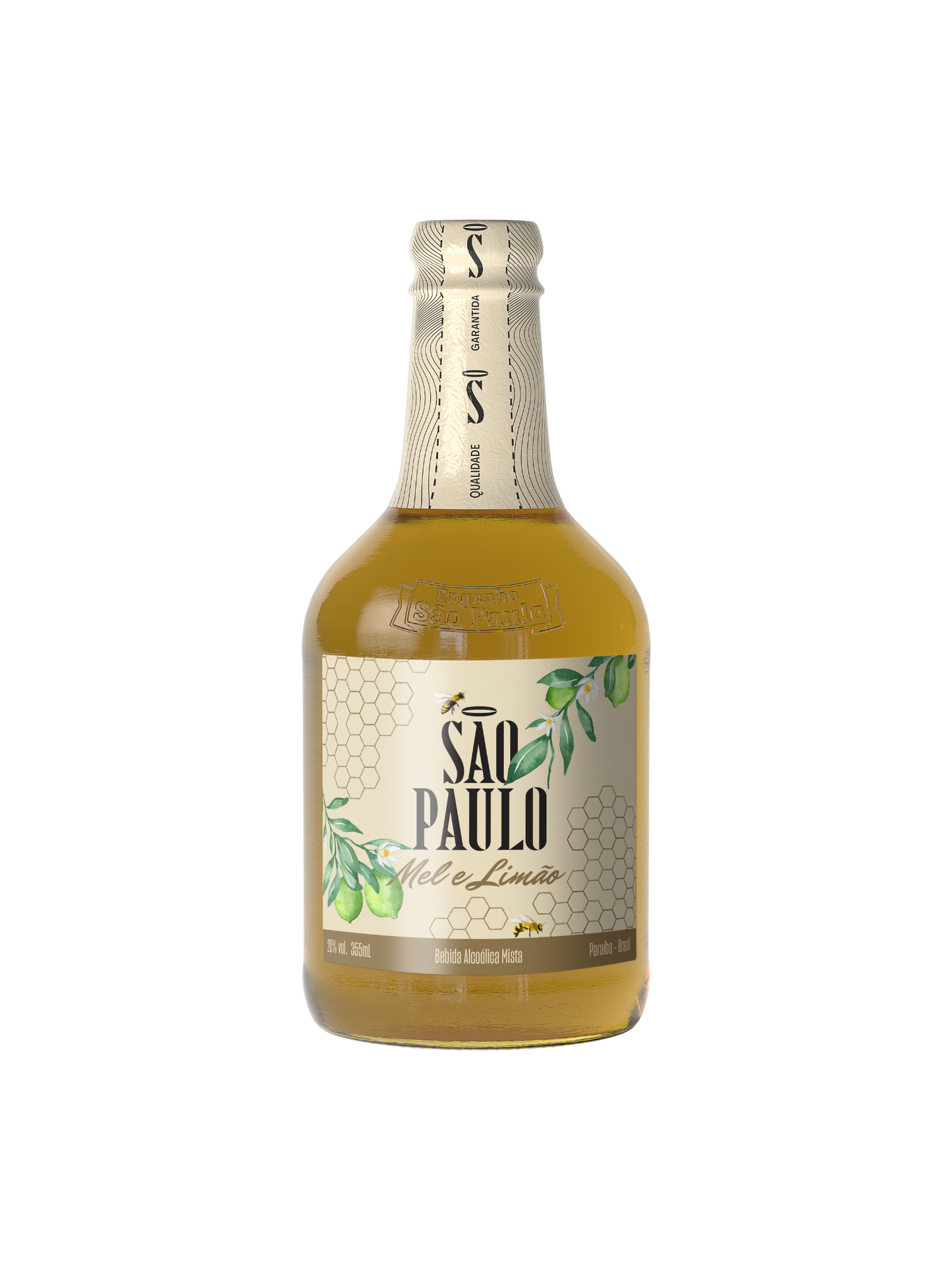 Cachaça São Paulo Mel e Limão 355ml